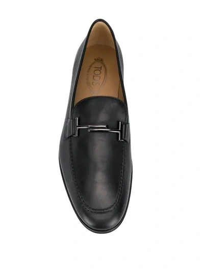 TOD'S DOUBLE T BUCKLED LOAFERS - 黑色