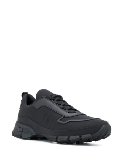 Shop Prada Neoprene Sneakers In Black