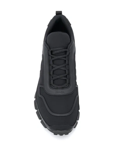 Shop Prada Neoprene Sneakers In Black