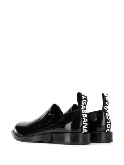 Shop Dolce & Gabbana Logo Pull Tab Slippers In Black