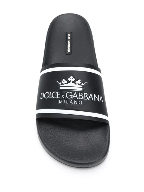 Dolce & Gabbana Dolce&Gabbana Milano Slides In Rubber And Calfskin In ...