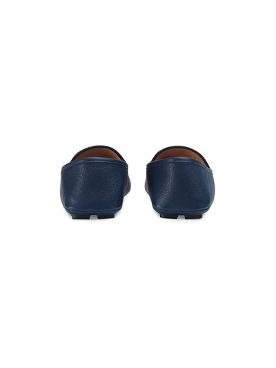 Shop Gucci Horsebit Detailed Drivers In Blue