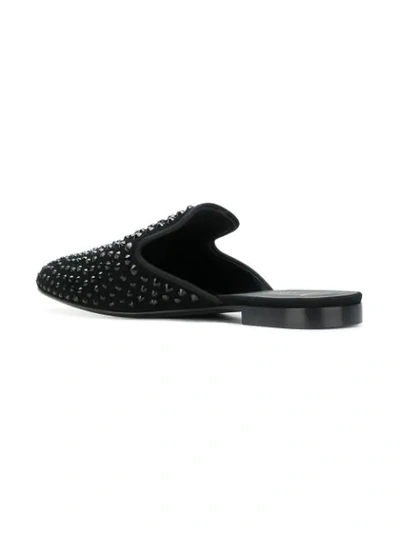 Shop Giuseppe Zanotti Embellished Slip-on Slippers In Black