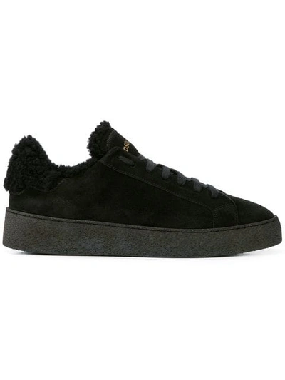 Shop Dsquared2 Shearling Lined Sneakers In Black