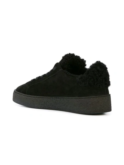 Shop Dsquared2 Shearling Lined Sneakers In Black