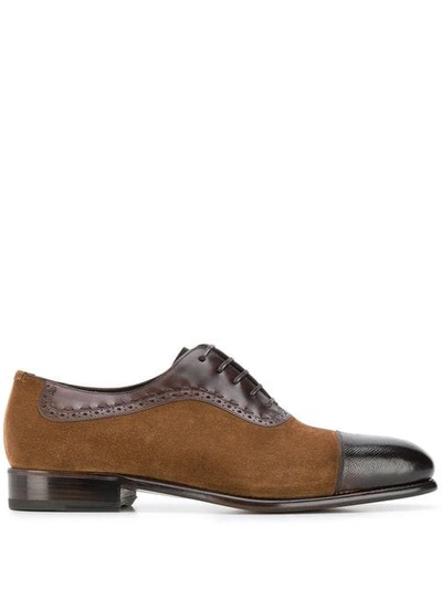 Shop Ferragamo Ankara Brogues In Brown