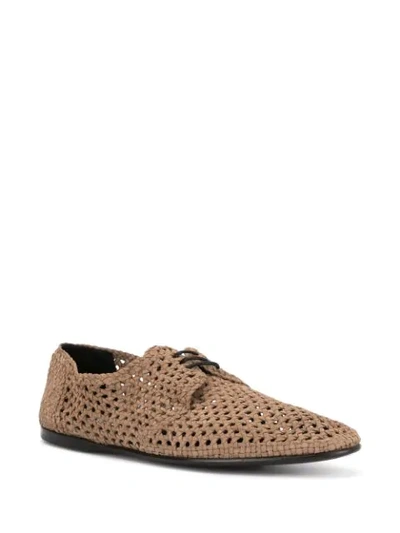 Shop Dolce & Gabbana Perforated Derbies In Brown