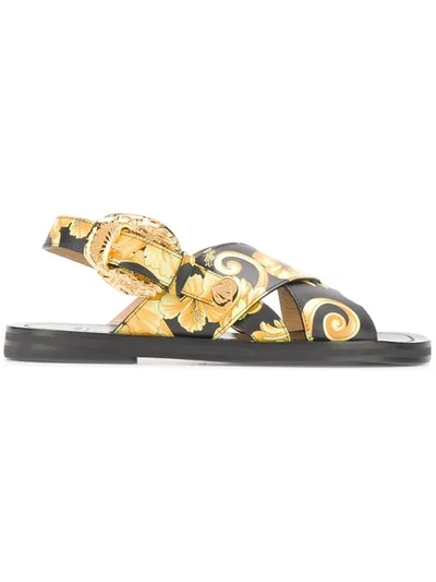 Shop Versace Baroque Print Sandals In D4doh Multicolor