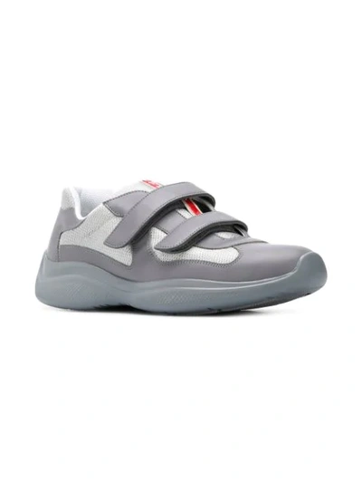 Shop Prada American's Cup Sneakers - Grey