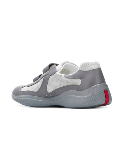 Shop Prada American's Cup Sneakers - Grey