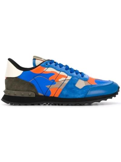 Shop Valentino Garavani Rockrunner Sneakers In Blue