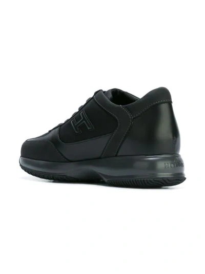 Shop Hogan Patched Logo Sneakers - Black