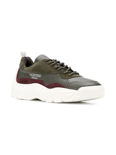 Shop Valentino Garavani Chunky Sole Sneakers In Green