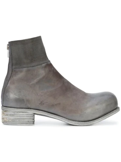 Shop A Diciannoveventitre Kangaroo Knitted Top Band Boots In Grey