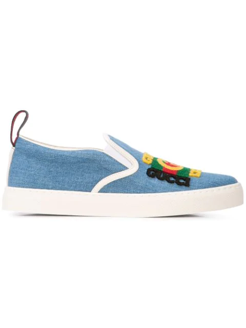 gucci blue slip on