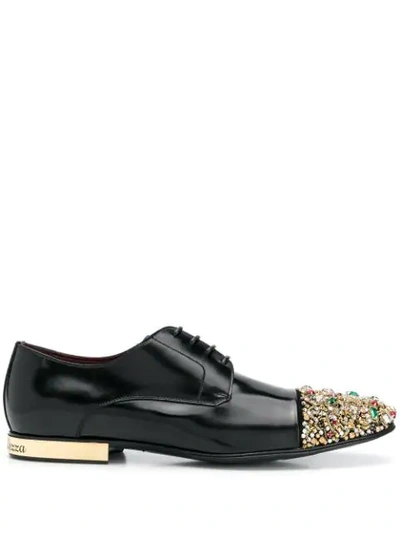 Shop Dolce & Gabbana Gem Embellished Brogues In Black