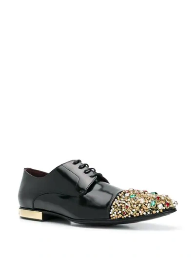 Shop Dolce & Gabbana Gem Embellished Brogues In Black