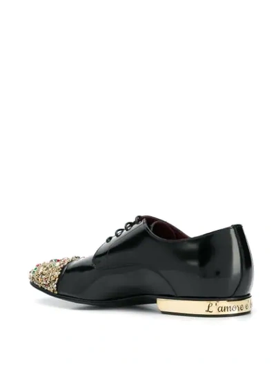 Shop Dolce & Gabbana Gem Embellished Brogues In Black