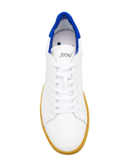 Shop Rov Contrast Detail Sneakers In White