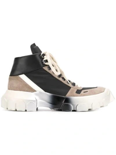 Shop Rick Owens Lace-up Tractor Sneakers In Black