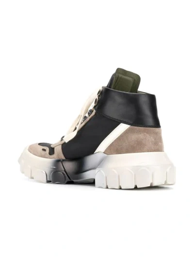 Shop Rick Owens Lace-up Tractor Sneakers In Black