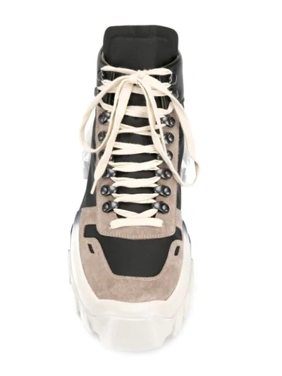 Shop Rick Owens Lace-up Tractor Sneakers In Black