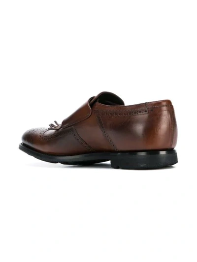 Shop Church's Brogue Detail Monk Shoes In Brown