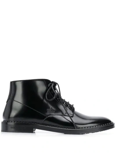 Shop Dolce & Gabbana Lace-up Ankle Boots In Black