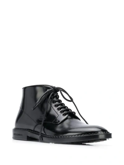 Shop Dolce & Gabbana Lace-up Ankle Boots In Black