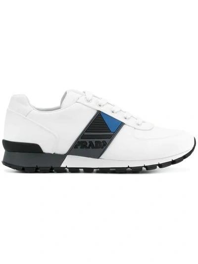 Shop Prada Match Race Sneakers In White