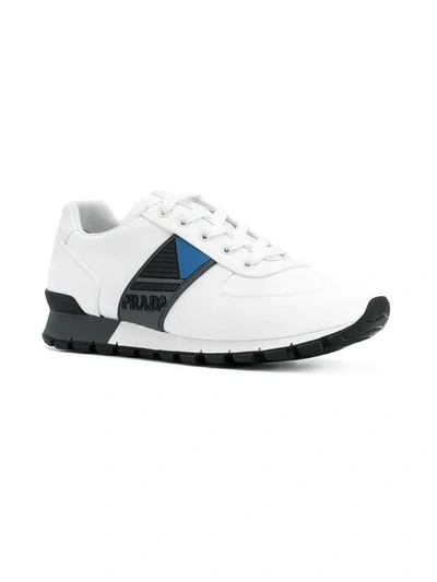 Shop Prada Match Race Sneakers In White