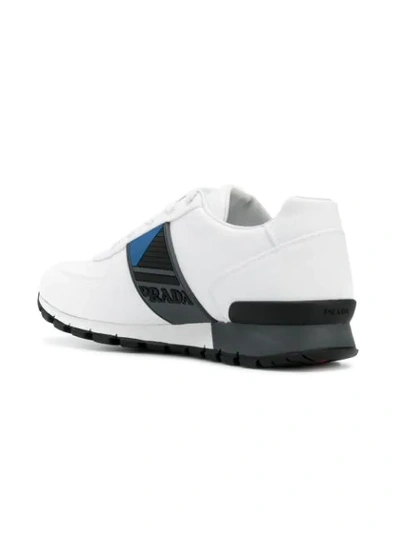 Shop Prada Match Race Sneakers In White