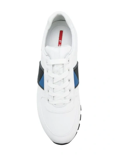 Shop Prada Match Race Sneakers In White