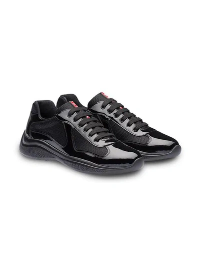Shop Prada Technical Sneakers In Black