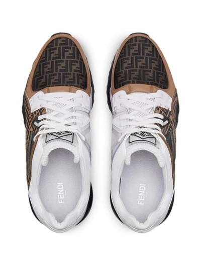 Shop Fendi Chunky Monogram Runner Sneakers In Brown