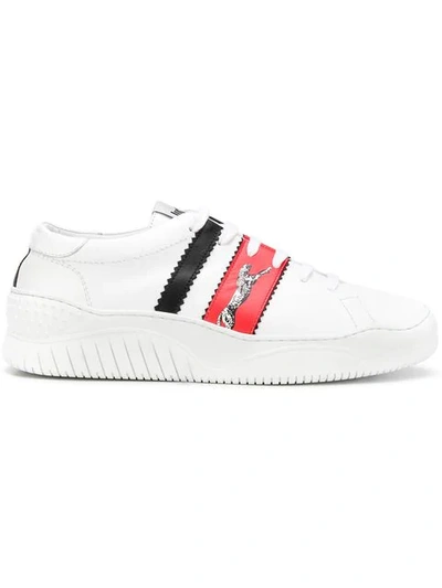 Shop Just Cavalli Colour-block Sneakers In White