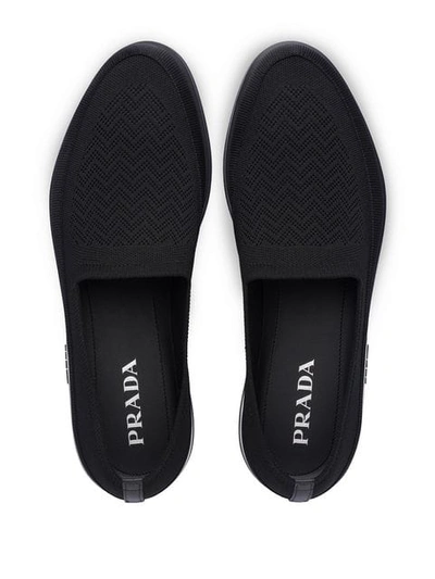 Shop Prada Sock-style Loafers In Black