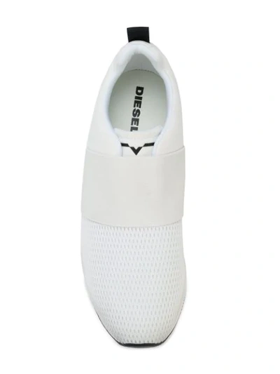 Shop Diesel S-kb Elastic Sneakers In White
