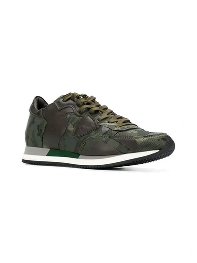 Shop Philippe Model Tropez Camouflage Sneakers - Green