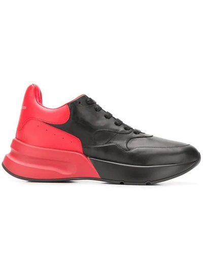 Shop Alexander Mcqueen Oversized Runner Sneakers In 1037 Black/red