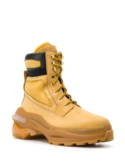 Shop Maison Margiela Work Ankle Boots In Yellow