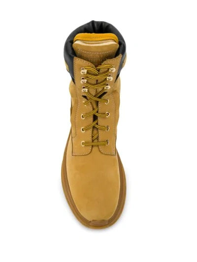 Shop Maison Margiela Work Ankle Boots In Yellow