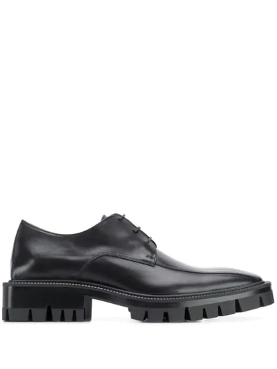 Shop Balenciaga Treaded Derby Shoes In Black