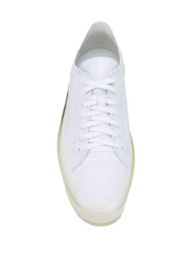 Shop Msgm Low Top Logo Sneakers In White
