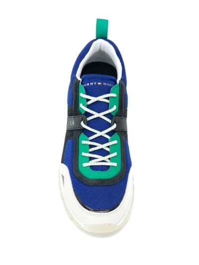 Shop Tommy Hilfiger Contrast Texture Sneakers In Blue