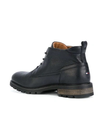Shop Tommy Hilfiger Lace Up Boots In Black