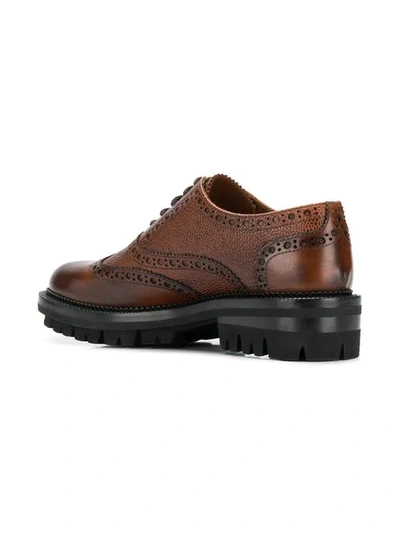 Shop Dsquared2 Thick Sole Brogues In Brown