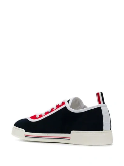 Shop Thom Browne Contrast Panel Sneakers In Blue