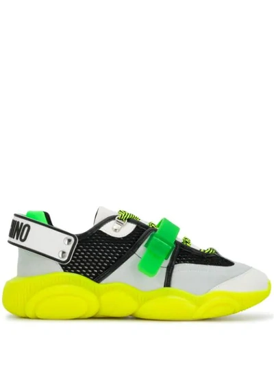 Shop Moschino Fluo Teddy Sneakers - Yellow