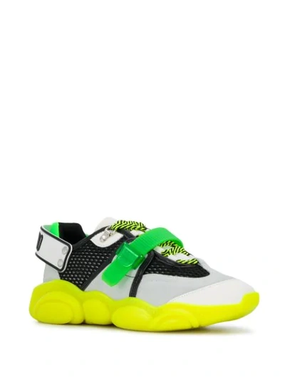 Shop Moschino Fluo Teddy Sneakers - Yellow
